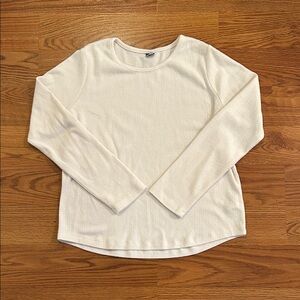 Girls White Ribbed Old Navy Long Sleeve Top